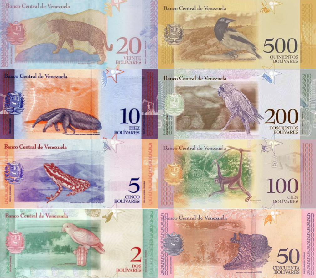 P101-P108 Venezuela 2-500 Bolivar (8 Notes) Year 2018